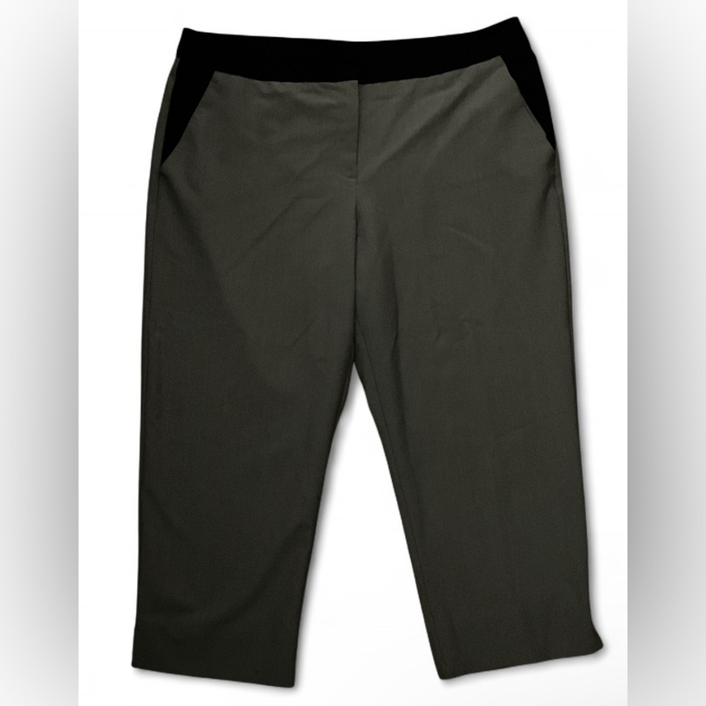 Worthington Cropped Dress Pants Women's Size 14 Gray Black Modern Fit Career